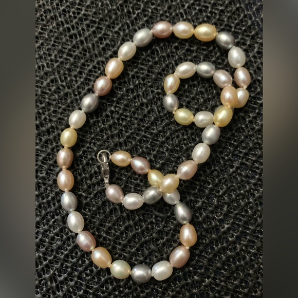 Honora Sterling Cultured Pearl Pastel Multi-Colored Necklace 16in High Luster - Picture 4 of 11